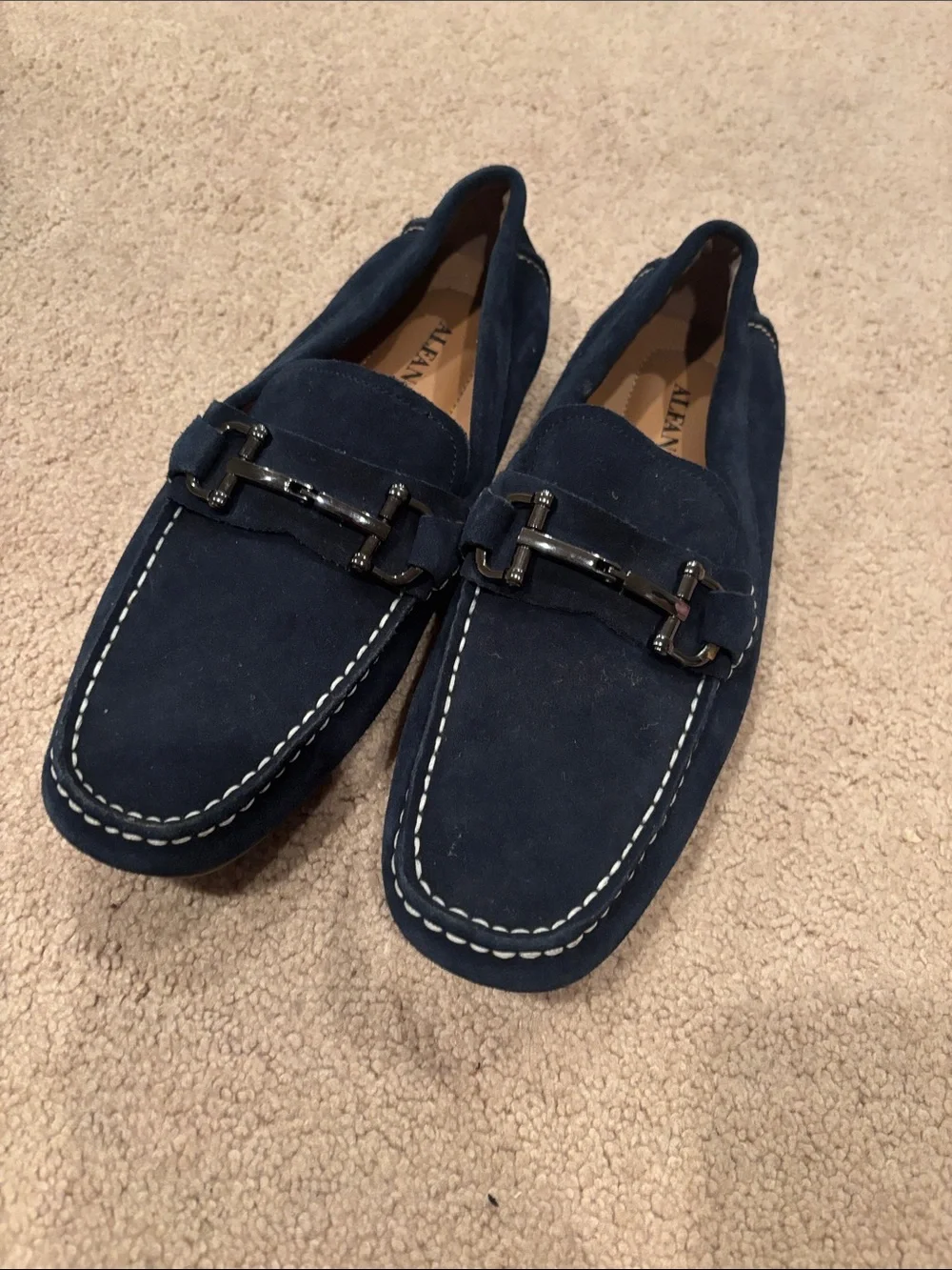 Alfani Navy Suede Bit-Detail Slip-On Loafers
